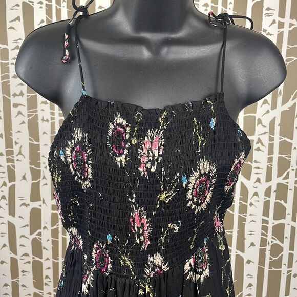 Free People Floral Print Smocked Top Gauze Tank Top NEW size S - Picture 3 of 16